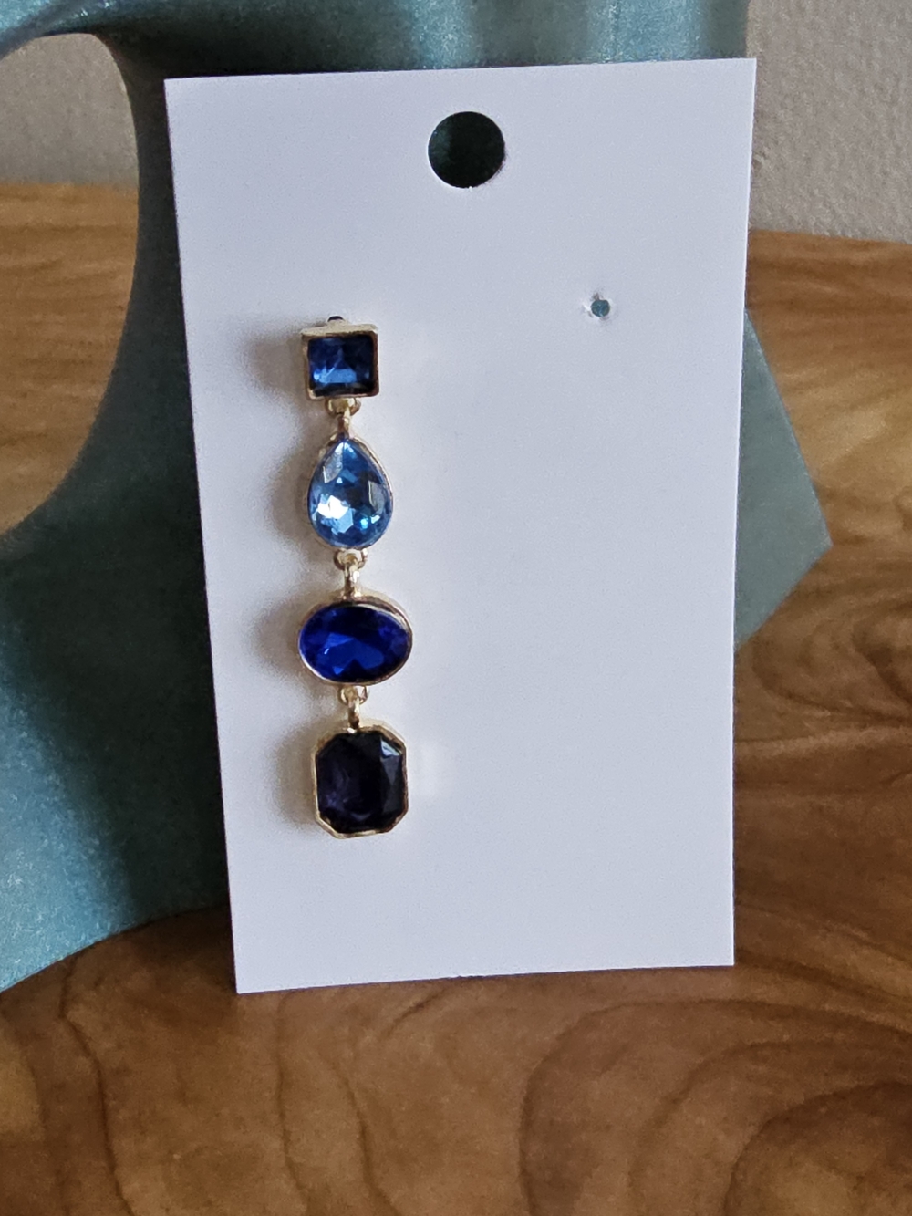 Blue Ombre Drop Earrings - Picture 4 of 5